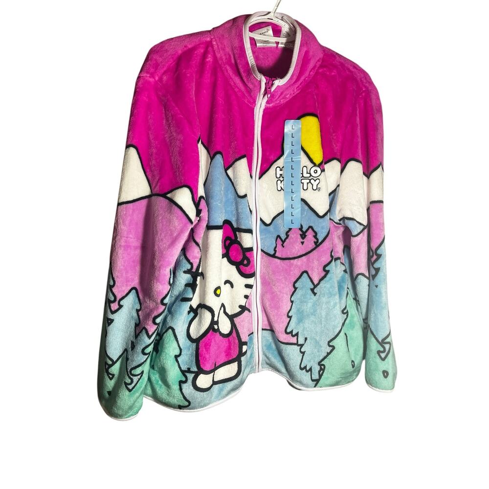 Hello Kitty Women's Character Scenic Mountain Jacket NWT Lightweight Full Zip Lg - Picture 2 of 6
